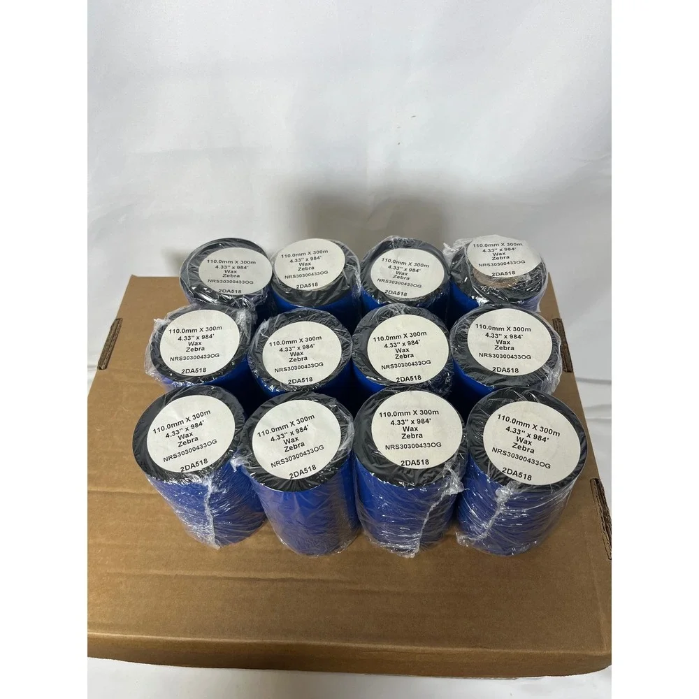 Zebra Wax Thermal Transfer Ribbon‎ 110mm x 300m 4.33 x 984 NRS30300433OG 12 Pack